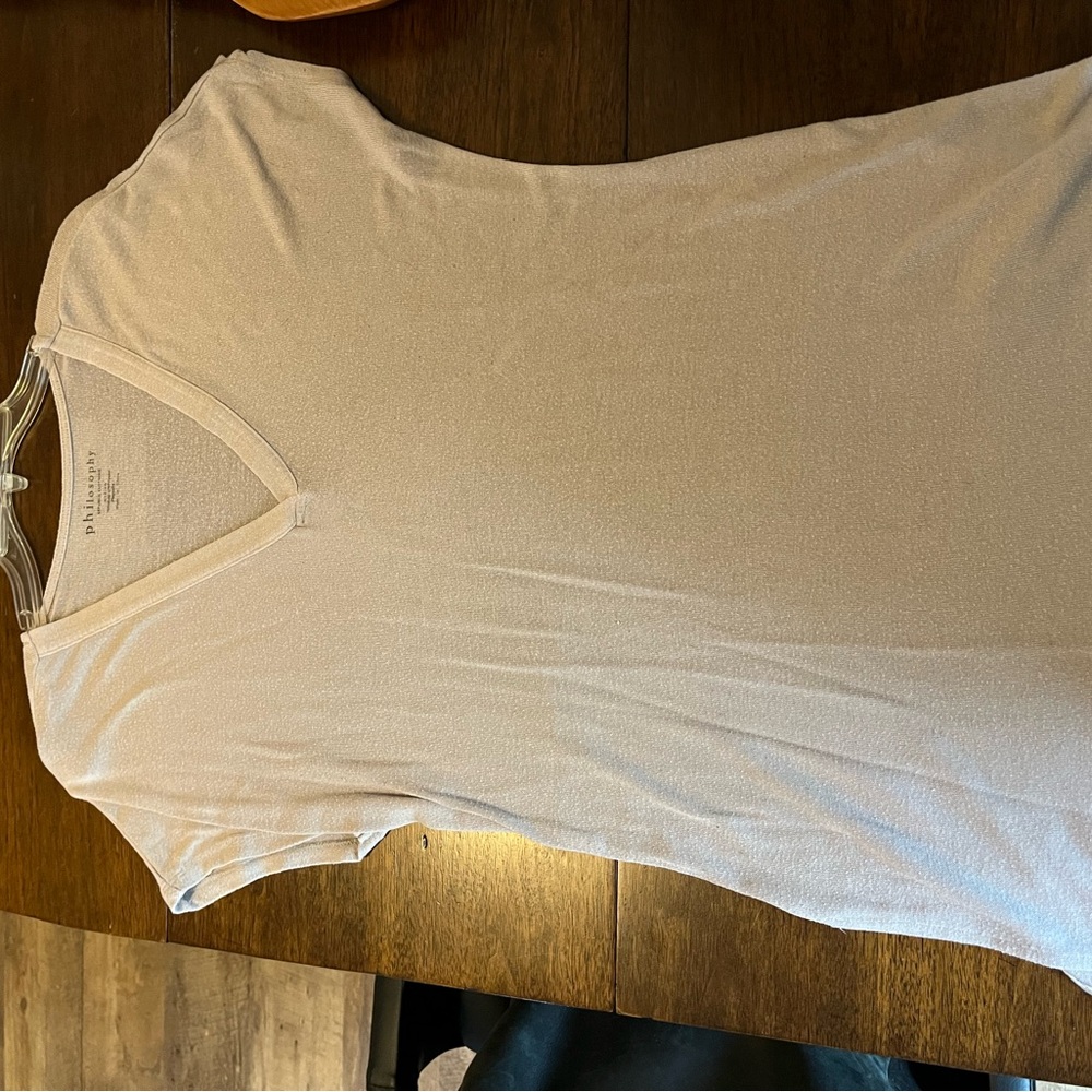 Cream V-Neck T-Shirt